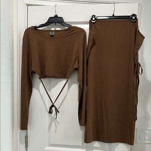 Brown Midi Skirt